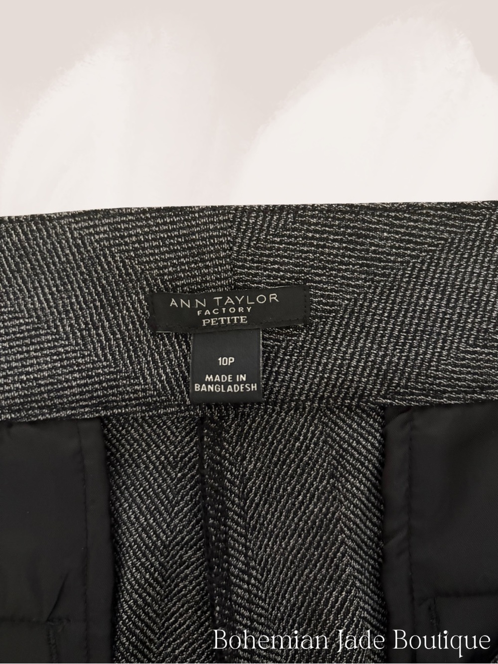 Ann Taylor Factory Petite Herringbone Trouser Pants Women’s 10P - Picture 4 of 6